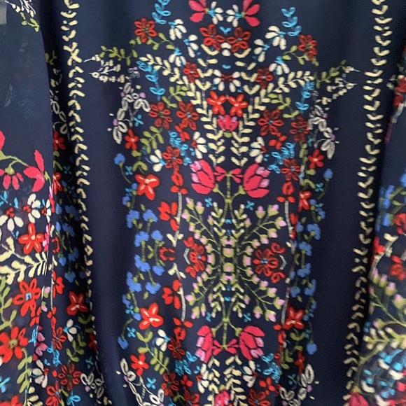 Navy blue and red summer dress - Picture 3 of 8